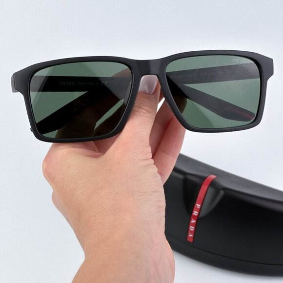 Prada Linea Rossa PS05YS DG006U BRAND NEW Sunglasses Black Rubber Unisex - Picture 1 of 9